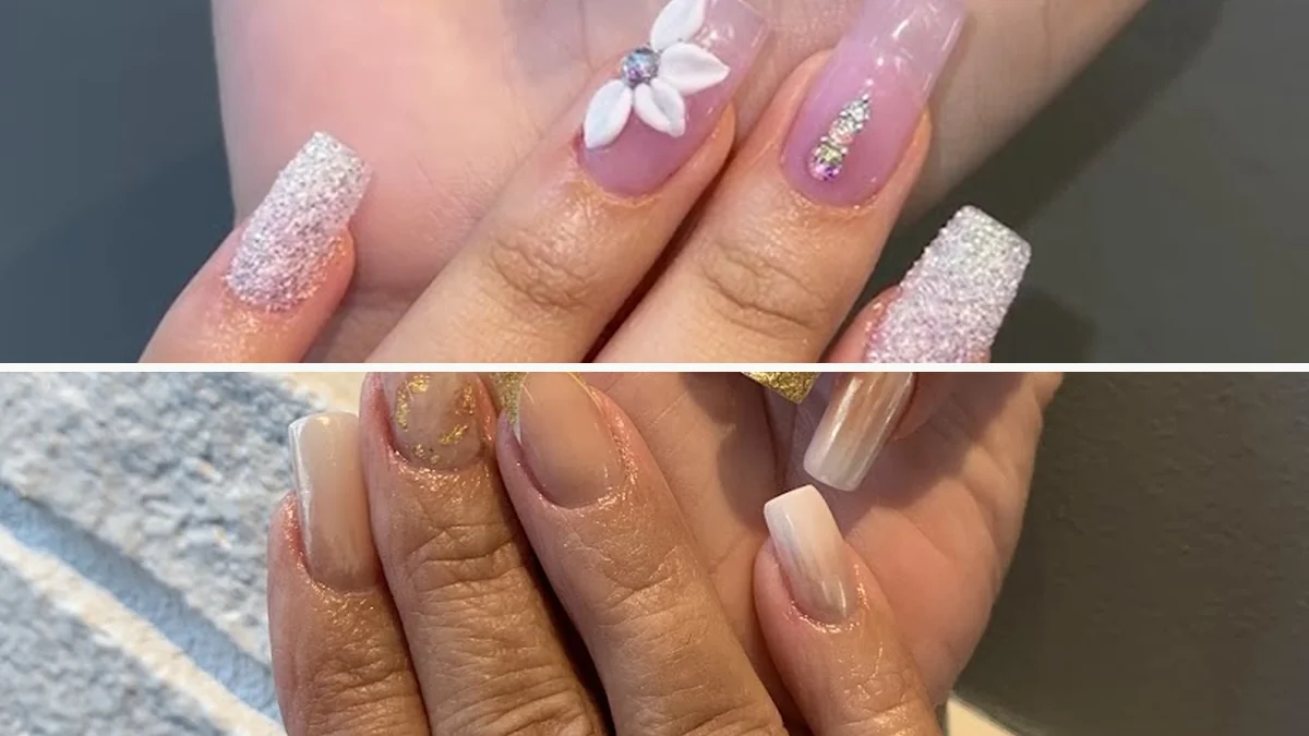 Bright salon seating for nail appointments.