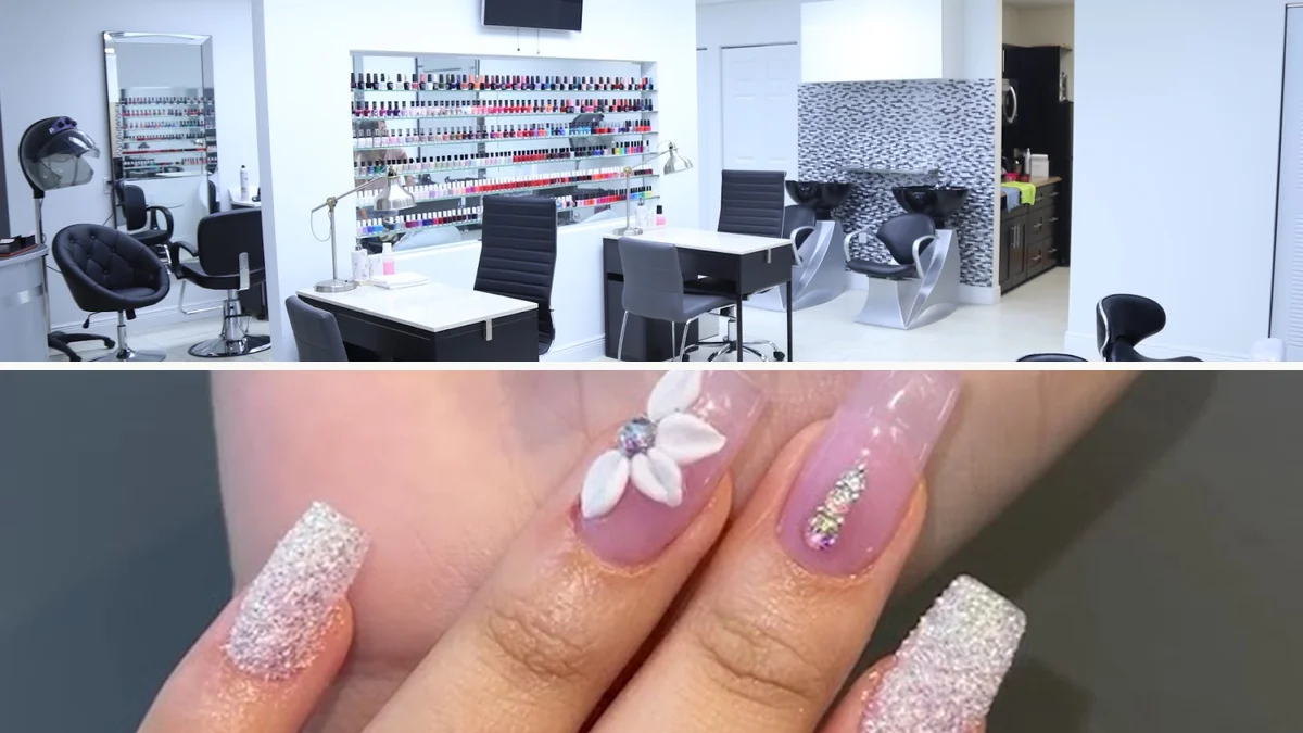 Nail technicians shaping and painting manicures.